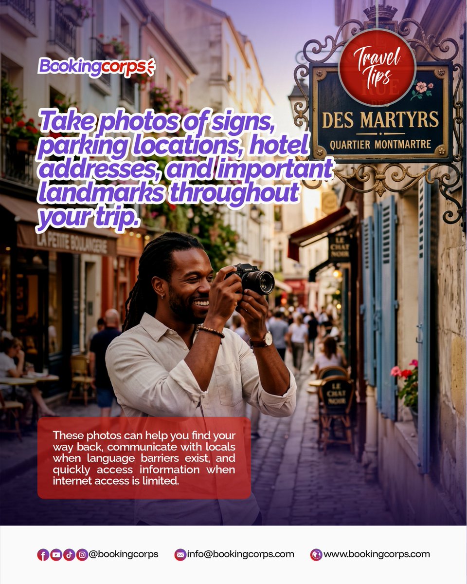 bookingcorps's tweet photo. 💡 Travel Tip For The Week 👇

Not every travel photo has to be Instagram-worthy. Sometimes the most useful pictures are the ones that help you remember directions. 

🔔 Follow @bookingcorps for more.

#TravelTip
#TravelBlog
#TravelPlanning 
#FirstTimeTraveler 
#BookingCorps https://t.co/bBdjg0D3Im