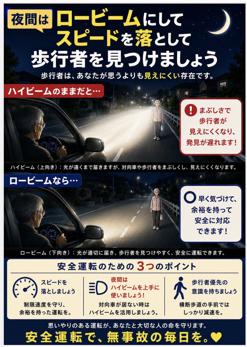 morikazu323_74's tweet photo. 最近はハイビームの車両がチラホラと多いので、拡散願います😅💦（笑）
  
#夜間のベッドライト
#ハイビーム https://t.co/Ciy7hpPH7s