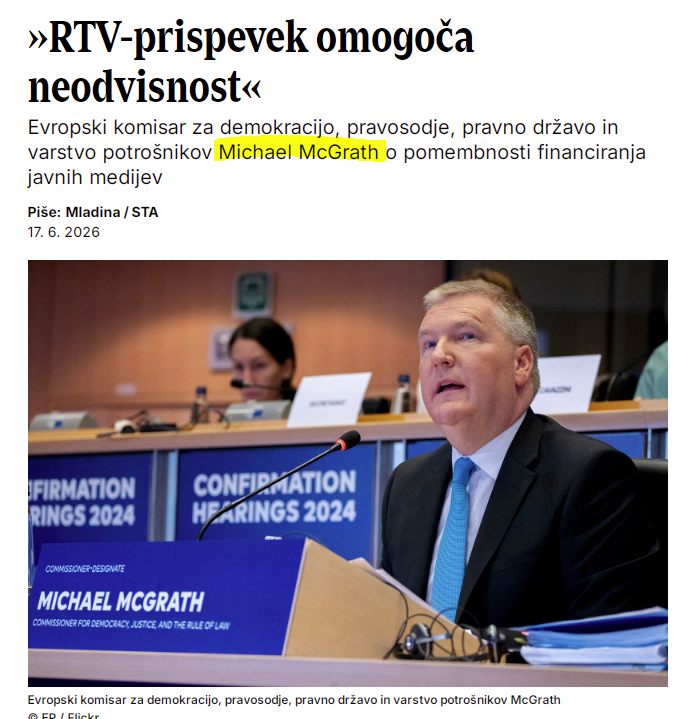 VidmarSimon's tweet photo. #MichaelMcGrath govori o levičarskih medijih, o pomembnosti financiranja javnih levičarskih medijev.
V Sloveniji so to @RTV_Slovenija, @STA_novice, ..., ker so mu levaki tako mnenje plačali.
Javne medije mora Slovenija šele vzpostaviti, niti #RTV, niti #STA nista javni medij. https://t.co/QdEfVkx1HW