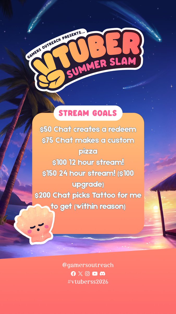 KochiiiVT's tweet photo. I'm VERY excited to announce, I'll be participating in the VTuber Summer Slam 2026! 

Its a super fun charity event to raise money to get video games to children in hospitals! Hosted by @GamersOutreach !!

Our donation goal is HOPEFULLY $200 raised for the charity ( to make me get a tattoo of your choosing)

#VtuberSummerSlam #VSS2026