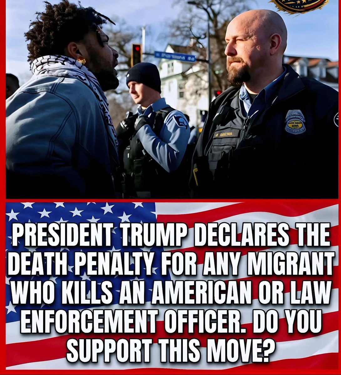 MeggieRobinson's tweet photo. 🚨🇺🇸 𝐎𝐏𝐈𝐍𝐈𝐎𝐍 𝐏𝐎𝐋𝐋 - Do you support President Trump declaring the death penalty for any migrant who kills an American or law enforcement officer? YES or NO
#pollvote
#usapeople
#AmericaFirst https://t.co/Bqzmk3Ize4