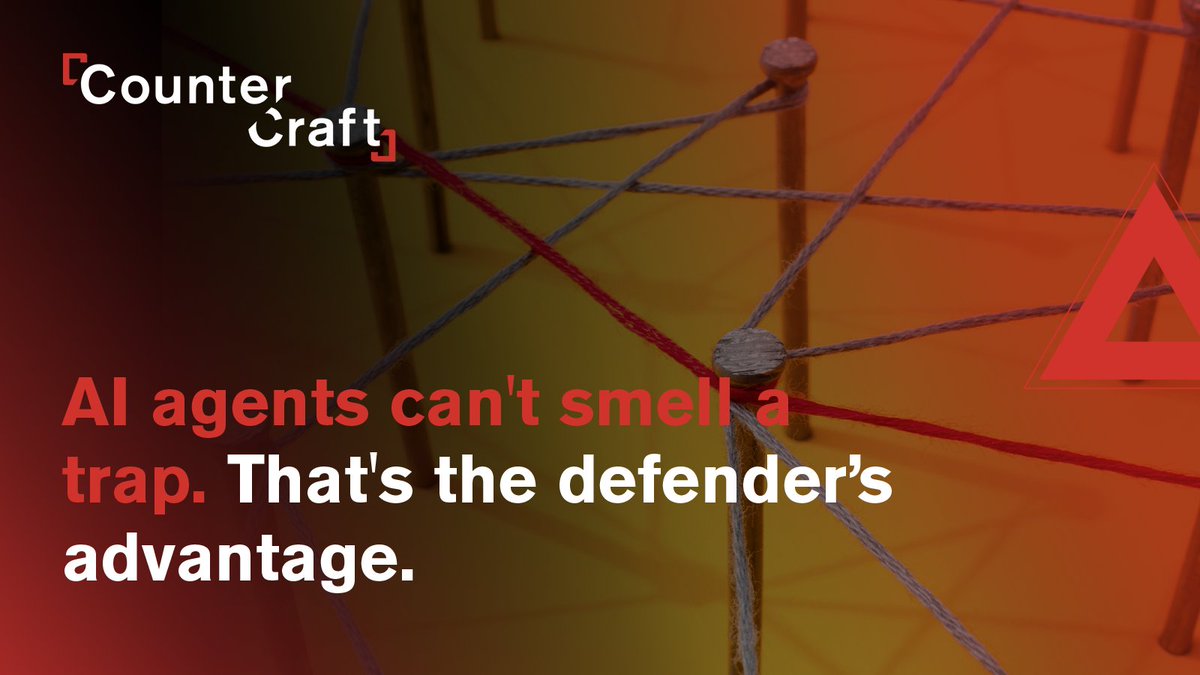 countercraftsec's tweet photo. 🤖 AI agents are getting faster, smarter, and better at finding data.

But can they tell a trap from a target?

Our latest blog explores AI poisoning, data manipulation, and why deception has a unique advantage against attackers that trust the wrong info.

https://t.co/bTMRzpWkic https://t.co/1oDQ3sEgf5