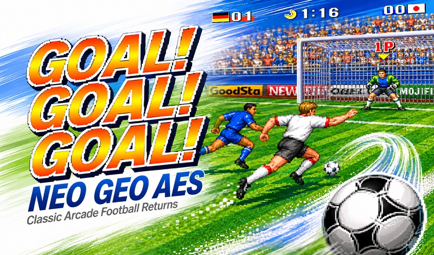 AmigamagazineGA's tweet photo. Goal! Goal! Goal! for Neo Geo AES revives a cult arcade football classic https://t.co/PkcpYQu2qW #GoalGoalGoal #NeoGeo #NeoGeoAES #SNK #Visco #RetroGaming  #ArcadeFootball #Arcadesocer #90sGaming #RetroGames #GamingNews https://t.co/xGDi9HSTTp