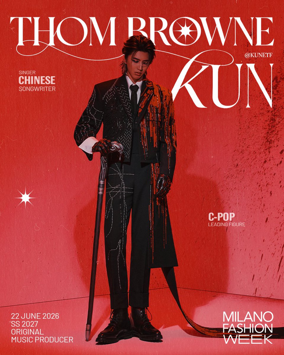 AWL_K0802's tweet photo. Exciting alert! KUN will light up the stage of Milan Fashion Week 2026 with his outstanding fashion sense!

KUN for MFW 2026
#KUN #THOMBROWNE #KUNxTHOMBROWNE
@kun_officialx @ThomBrowne https://t.co/sYuW3Bm0ve