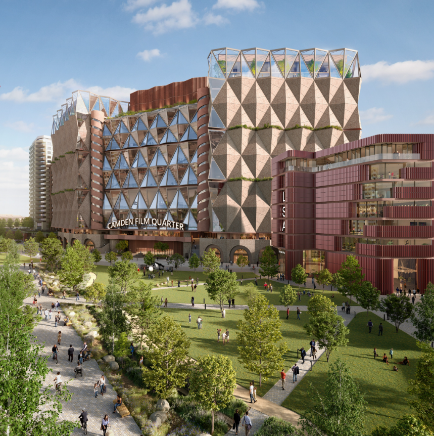 LondonBuildExpo's tweet photo. 🎬 Camden Council has approved the £1bn Camden Film Quarter.

Led by Yoo Capital and designed by SPPARC, the scheme includes 11 sound stages, 483 homes, creative workspace and new facilities for film education.

A major boost for London's creative industries.

#ConstructionNews https://t.co/JP3sIUVUnF