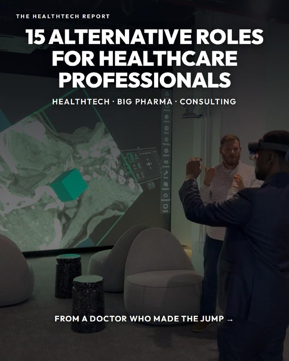 dereckmush's tweet photo. 1 in 3 doctors want to leave clinical practice.

The roles exist. Healthtech. Pharma. Consulting.

They just don't advertise on clinical job boards.

The gap isn't credentials. It's confidence. 👇🏾 https://t.co/uq7YnHXet4