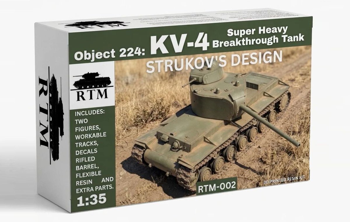 Armorama's tweet photo. Resin Tech: KV-4 Super Heavy Breakthrough Tank - Strukov's version https://t.co/i6GaFu7AuO https://t.co/TYrPlzJqfE