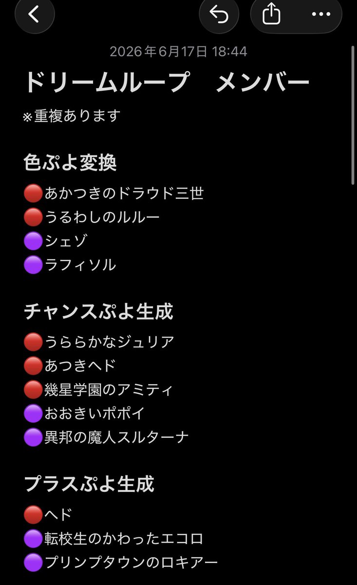 AMatsuyoi's tweet photo. 現在開催中のうたたね迷宮イベントについて、現時点で確認できたゲストキャラをスキル別にまとめてみました
抜けがあったら＆既にまとめられている方がいらしたら申し訳ない、参考までに
#ぷよクエ https://t.co/dirpcuKUpb