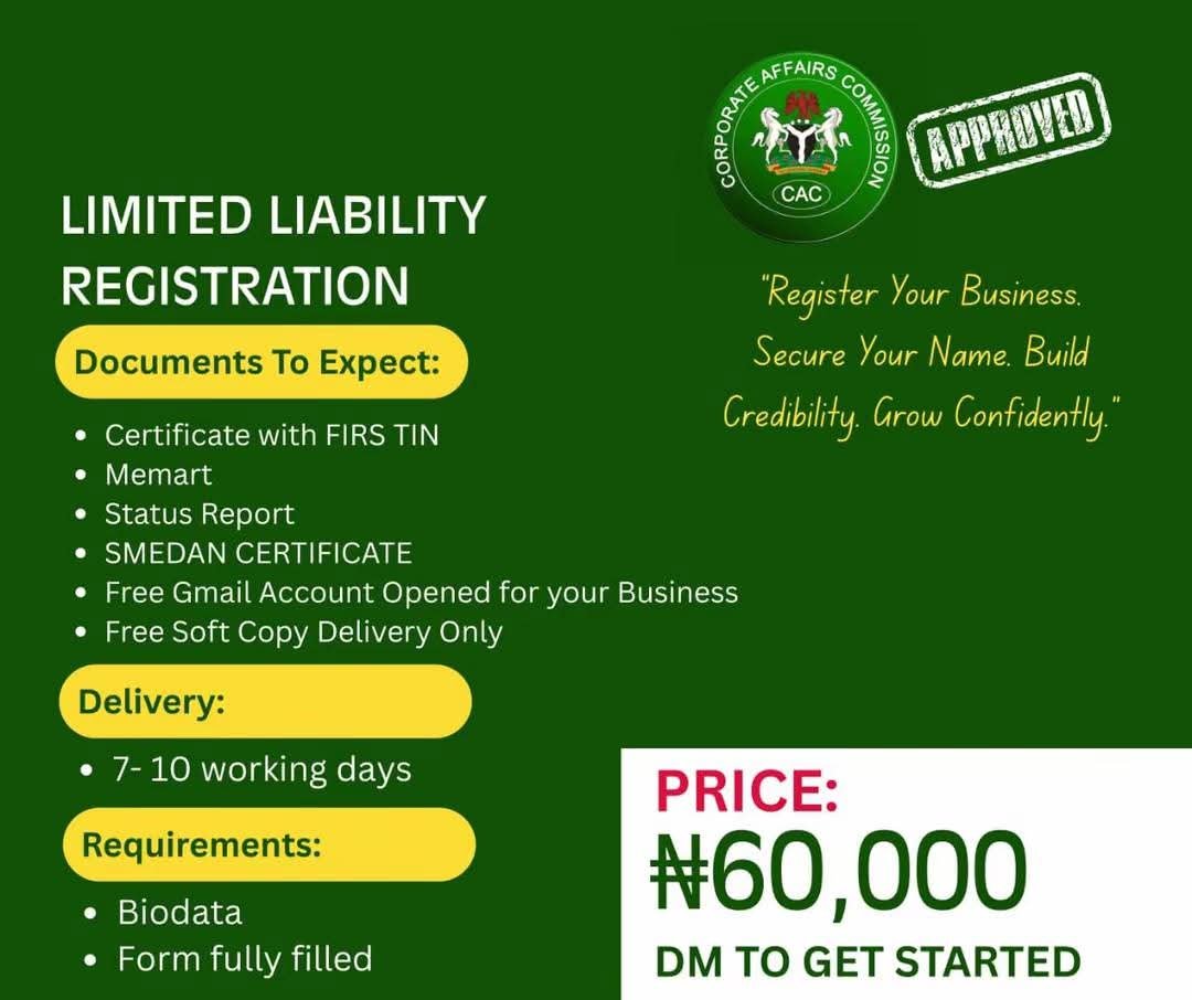 Oluwalepacious's tweet photo. 3 Things Every Business Owner in Nigeria Should Know..

1️⃣ Your business is not fully ready until it is properly registered.
No matter how good your products or services are, operating without the necessary registrations limits your access to contracts, funding opportunities, https://t.co/B3cTaV5511