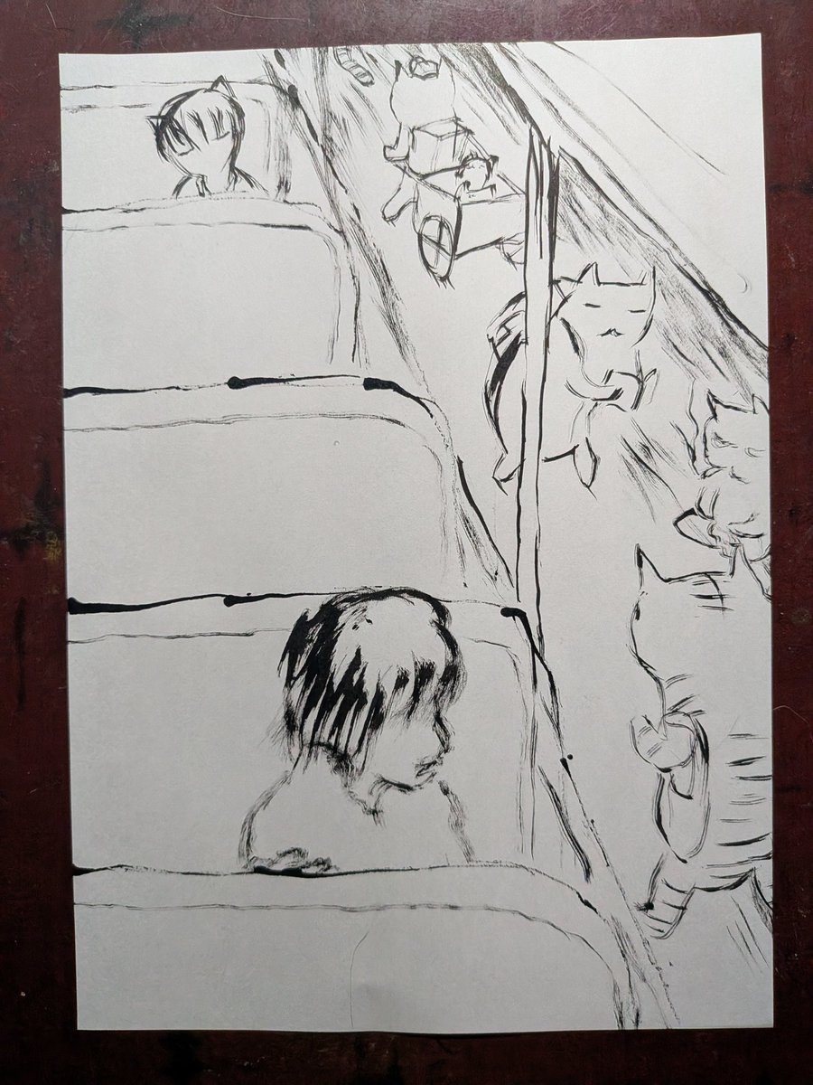 yattukehd's tweet photo. 乗り過ごして猫町へ

#筆 #イラスト #猫 #illustration https://t.co/Kg828Xd17T