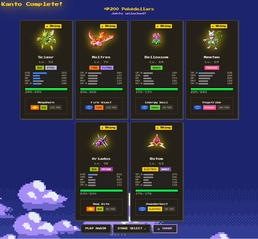 Wazefock's tweet photo. What a run! Farming shinies went well in Pokelike https://t.co/gltsH4KQlg