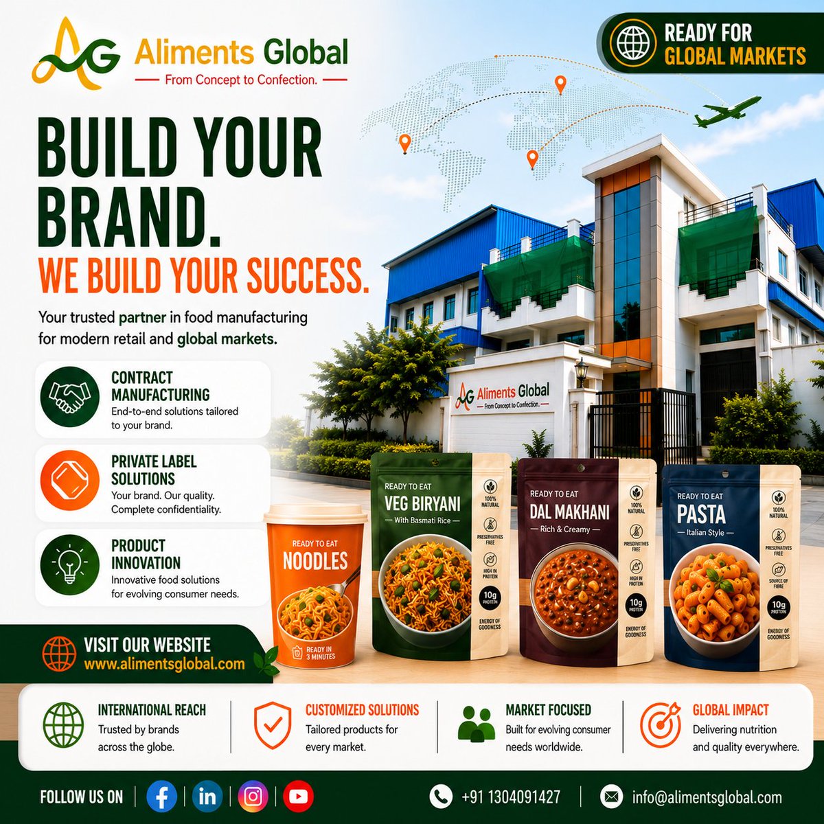 AlimentsGlobal's tweet photo. Build your food brand with AGPL. 🚀

From concept to shelf, we help brands grow through product innovation, private label solutions, contract manufacturing, and export-ready food products.

🌐 https://t.co/T9d5jYaYjG

#AlimentsGlobal #FoodManufacturing #PrivateLabel #FoodIndustry https://t.co/SOUdtG5cYr