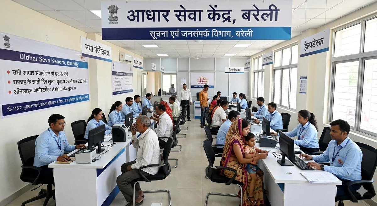 anoopjournalist's tweet photo. बरेली में शुरू हुआ UIDAI का नया आधार सेवा केंद्र
अब सभी आधार सेवाएं मिलेगी एक ही छत के नीचे, आधार अपडेट से लेकर नए पंजीकरण तक

बरेली और आसपास के नागरिकों के लिए राहत भरी खबर है। भारतीय विशिष्ट पहचान प्राधिकरण (UIDAI) का पहला आधार सेवा केंद्र बरेली में सुचारू रूप से संचालित हो रहा है। यह केंद्र डी-115 ए, गुलमोहर पार्क, संकल्प हॉस्पिटल के निकट, के.के. हॉस्पिटल रोड, राजेंद्र नगर, बरेली पर स्थित है।

केंद्र इंचार्ज के अनुसार आधार सेवा केंद्र में आधार से संबंधित सभी सेवाएं पूर्ण रूप से उपलब्ध हैं। नागरिक यहां नया आधार बनवाने के साथ-साथ आधार में पता, मोबाइल नंबर, ई-मेल आईडी, फोटो तथा बायोमेट्रिक अपडेट करा सकते हैं। इसके अलावा नाम, जन्मतिथि और लिंग में संशोधन जैसी सुविधाएं भी उपलब्ध हैं।

प्रतिदिन बन सकेंगे 1500 आधार
अत्याधुनिक तकनीक से सुसज्जित यह केंद्र नागरिकों को बेहतर और व्यवस्थित सेवाएं प्रदान करने के उद्देश्य से स्थापित किया गया है। केंद्र का संचालन पासपोर्ट सेवा केंद्र की तर्ज पर किया जा रहा है, जहां प्रत्येक कार्य के लिए अलग-अलग प्रशिक्षित कर्मचारियों की तैनाती की गई है। प्रतिदिन लगभग 1500 आधार संबंधी आवेदनों के निस्तारण की क्षमता के साथ यह केंद्र लोगों को त्वरित एवं सुगम सेवाएं उपलब्ध करा रहा है। नागरिकों की सहायता के लिए हेल्पडेस्क की भी व्यवस्था की गई है।

सातों दिन खुला रहेगा आधार सेवा केंद्र
केंद्र पर आधार से संबंधित सेवाओं के लिए केवल UIDAI द्वारा निर्धारित शुल्क ही लिया जाता है, किसी प्रकार का अतिरिक्त शुल्क नहीं लिया जाता, जिससे आमजन को पारदर्शी और विश्वसनीय सेवाएं प्राप्त हो रही हैं। आधार सेवा केंद्र सप्ताह के सातों दिन खुला रहता है। आधार सेवा केंद्र के खुलने का समय सुबह 09ः00 बजे से शाम 05ः30 बजे तक निर्धारित किया गया है। नागरिक सुविधा के लिए UIDAI की वेबसाइट https://t.co/oximcUy9V4 से ऑनलाइन अपॉइंटमेंट भी बुक कर सकते हैं, जिससे उन्हें लंबी प्रतीक्षा से बचने में मदद मिलेगी। यह केंद्र क्षेत्र के लोगों के लिए आधार सेवाओं का एक महत्वपूर्ण और सुविधाजनक केंद्र बनकर उभरा है।