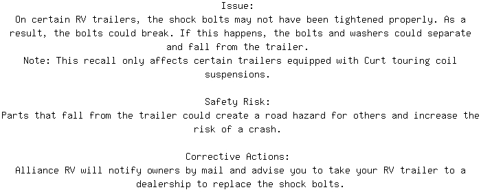 CanadianRecalls's tweet photo. Safety Recall for 2025 ALLIANCE RV PARADIGM Suspension. Approx. 109 units affected. https://t.co/fPwZplH2J7