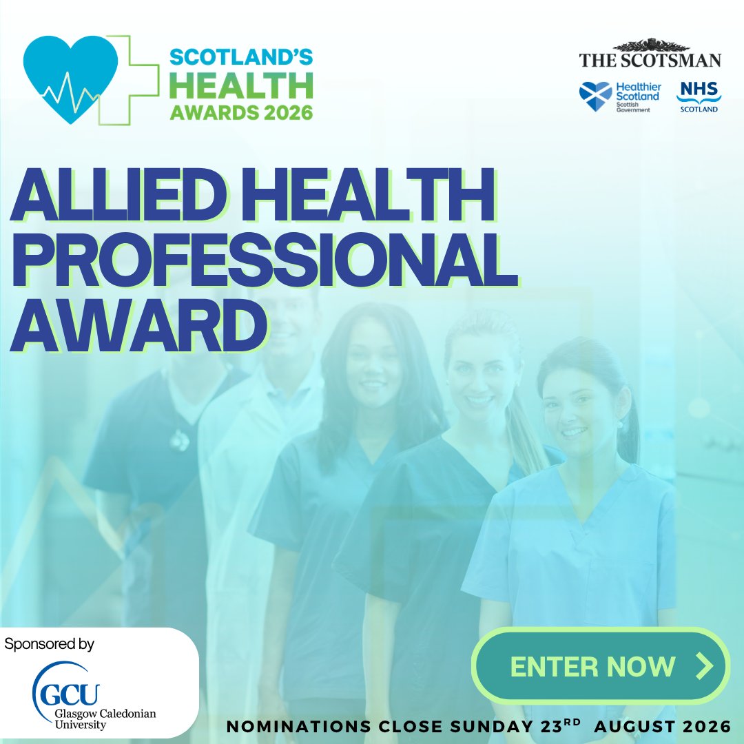 TheScotsman's tweet photo. Scotland’s top Allied Health Professional to be named at upcoming event - could it be you? 🏆👀

Don’t miss out:
https://t.co/QFXttTyogu

@CaledonianNews @MidwivesRCM @NHSScotCareers #HealthAwards26 #alliedhealth #growyourbusiness #health #scottishbusiness #businessnews https://t.co/Kms9hGbV4M