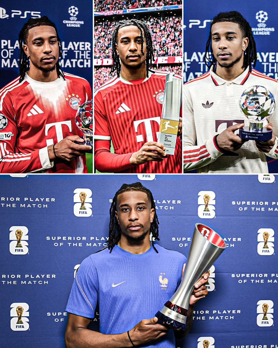 ESPNUK's tweet photo. Michael Olise likes a straight face when receiving awards 😐 https://t.co/XLyHN06AUv