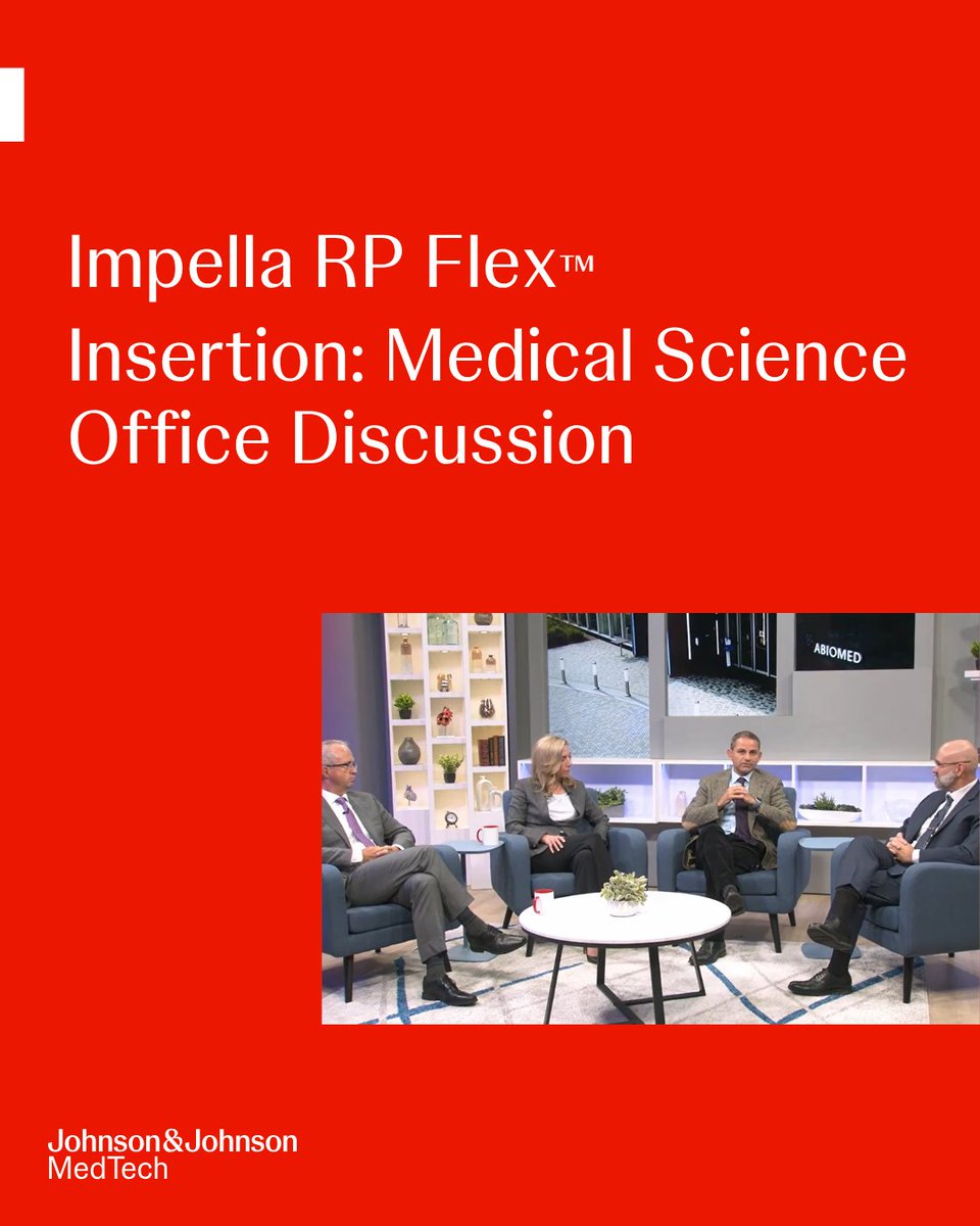 jjmt_heartrecov's tweet photo. Members of the J&J MedTech Science Office discuss percutaneous insertion of the Impella RP Flex with SmartAssist, including femoral vs. internal jugular access selection based on anticipated duration of support, early identification of right heart failure through volume loading and CVP monitoring, timing of intervention relative to shock progression, considerations for patients with existing durable LVADs, and venous hemostasis techniques.

Watch the discussion: https://t.co/9X7zPvJtrp