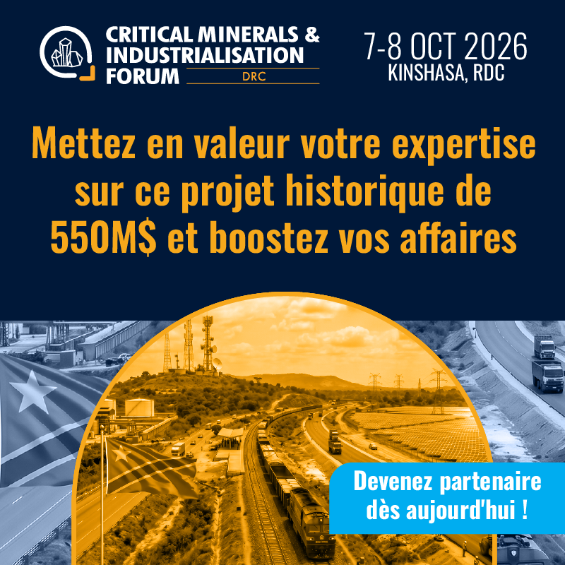DRC_Minerals's tweet photo. Le projet RAIL FRE à 550M$ transforme la RDC. Positionnez votre marque au cœur de l'industrialisation au Forum Minéraux Critiques (7–8 Oct 2026, Kinshasa). Connectez-vous avec décideurs, EPC &amp; investisseurs. Devenez partenaire ! 

 🔗 Register Interest: https://t.co/lhrFKLzNiZ https://t.co/JuH0u3EPXA