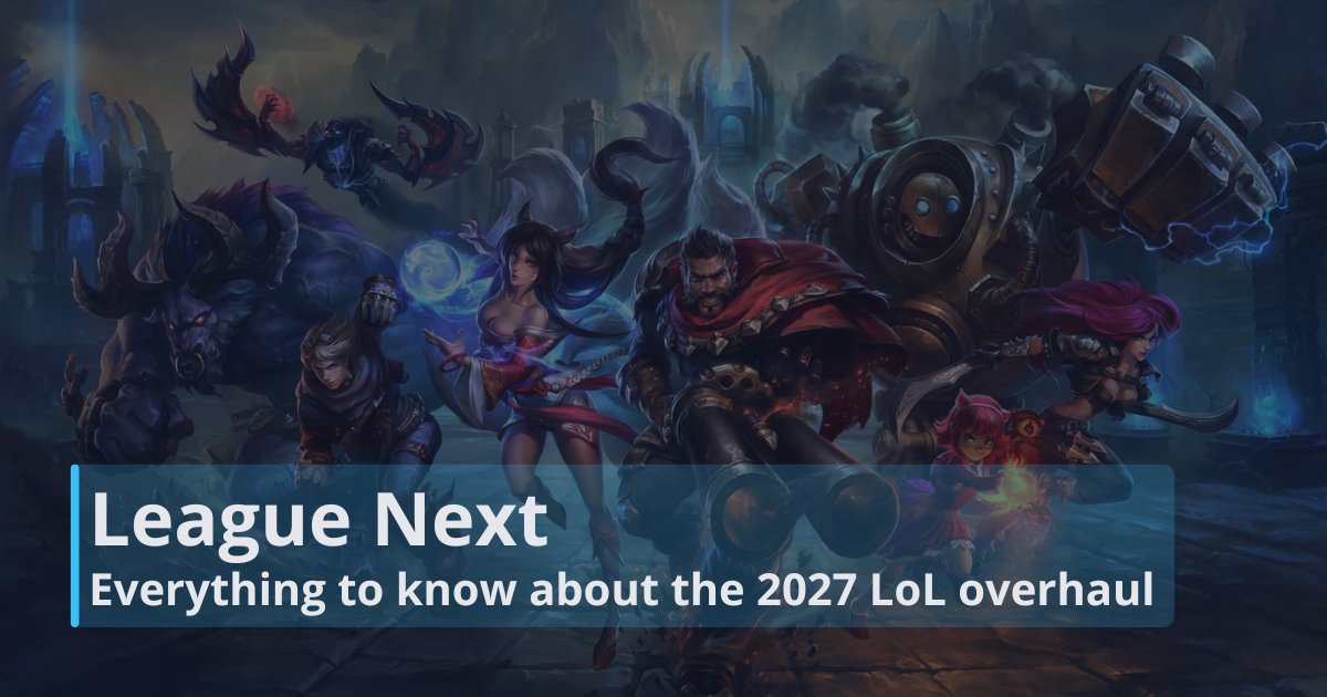 RiftDaily_com's tweet photo. League Next is shaping up to be the biggest League of Legends update in years.  

New client, Summoner’s Rift visual update, rune changes, new player improvements, 2027 release window, and all the rumors explained.  

https://t.co/mw1EZTJ5te

#LeagueOfLegends #LeagueNext #LoL https://t.co/8WArIBRArB