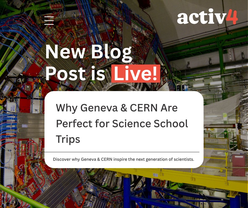 activ4's tweet photo. Why do Geneva and CERN make the perfect Science school trip?

Discover how one of the world's leading centres of scientific research can inspire the next generation of STEM students.

Read our latest blog 👇
https://t.co/4Z5at5PxwU

#SchoolTrips #STEM #CERN #ScienceEducation https://t.co/WUdhyA81zb