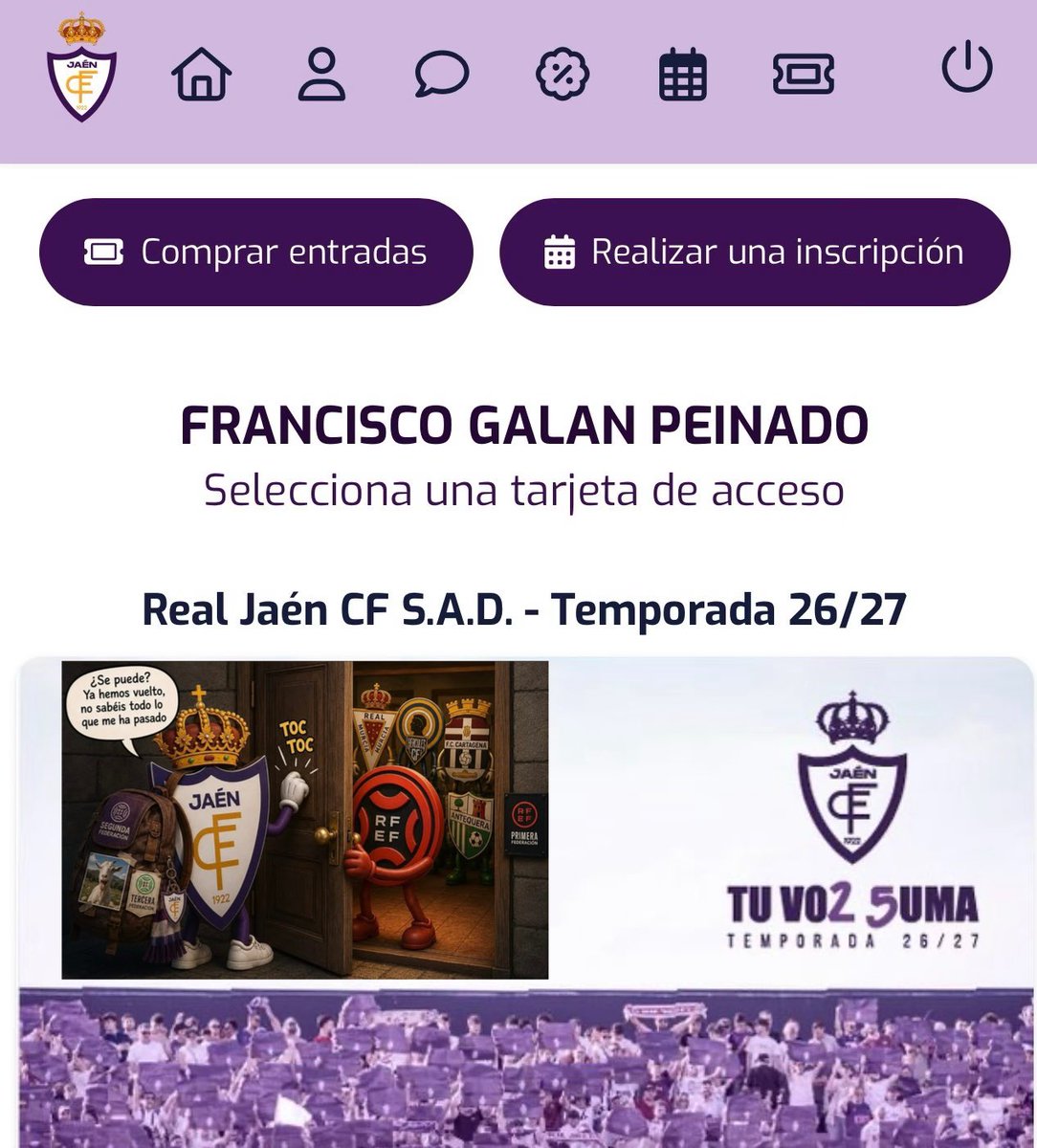 Frangalanp's tweet photo. ¡Un año más siguiéndote, una temporada más a tu servicio @realjaencf !🦎🤍💜

Vamos a seguir llevándote juntos hasta donde te mereces 🚀 https://t.co/iQ2MuXT9sz