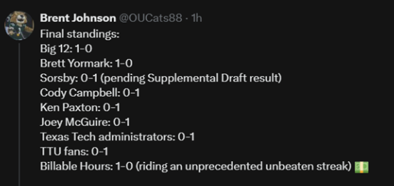HamiltonFFinanc's tweet photo. And the biggest L of all goes to billionaire booster. Thought his money could bully the entire conference.. Stay on lane, bro! https://t.co/Y0O41NZ4wy