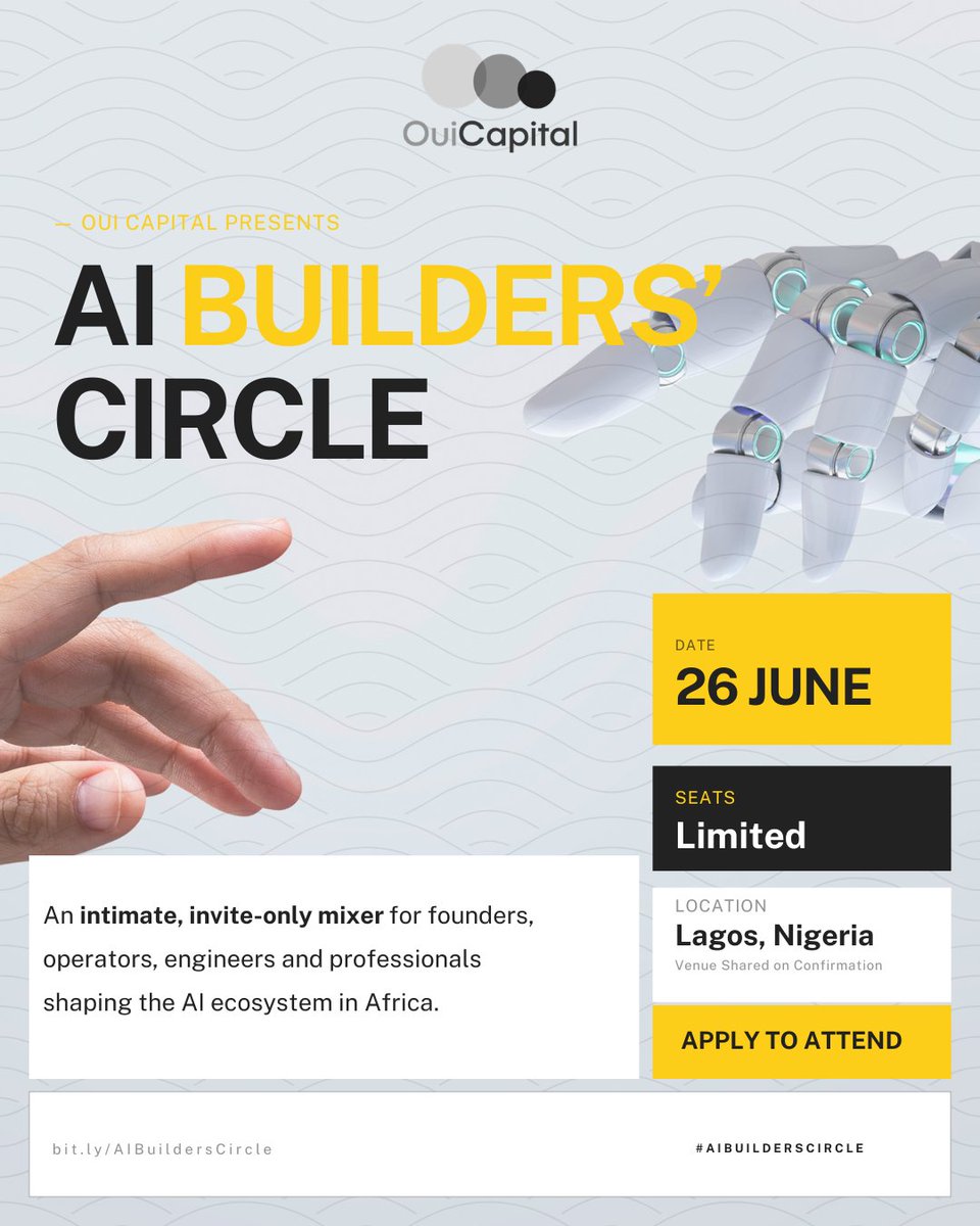 BoluAbiodun1's tweet photo. African AI founders are brilliant. 

From @Abiodun0x to @__adewale, and @saheedniyi_02, I saw interesting products while I was a tech journalist. But more can be done with the right community and funding. Something is happening @OuiCapital next week. https://t.co/HDA2dhgEHt