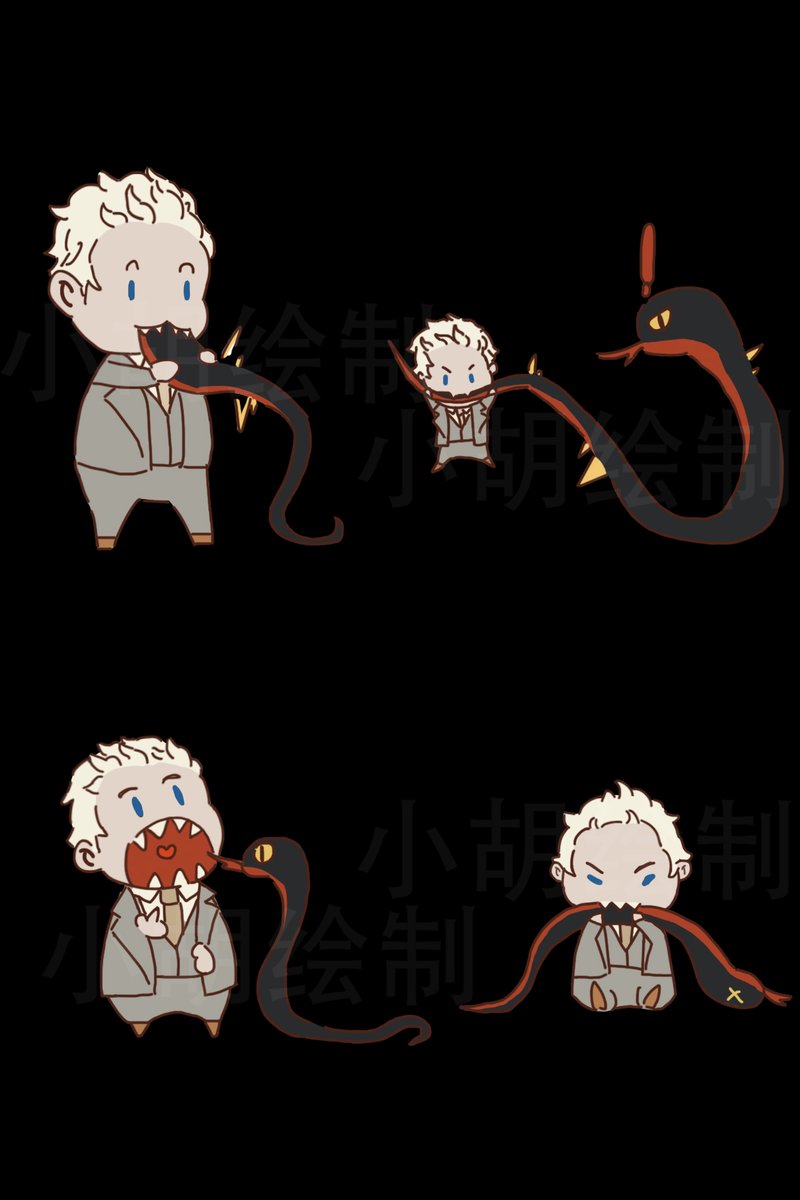 longbanmao's tweet photo. Which angel is undergoing   tooth replacement?
#GoodOmens https://t.co/JlosPk7mqe