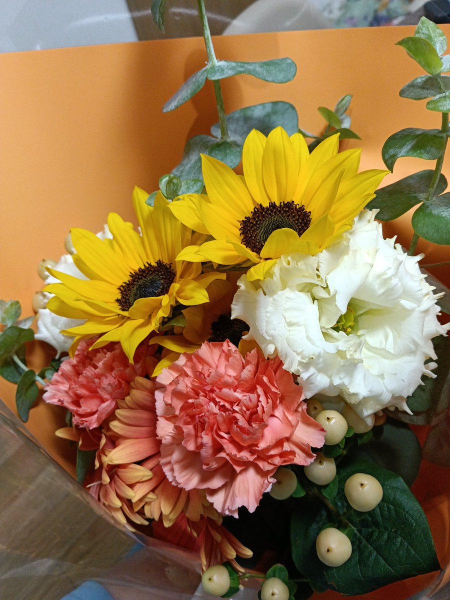 AyameSpoon's tweet photo. まさかの旦那が花買ってきてくれた。
(旦那の誕生日なのに) https://t.co/rA7yU1SLHC