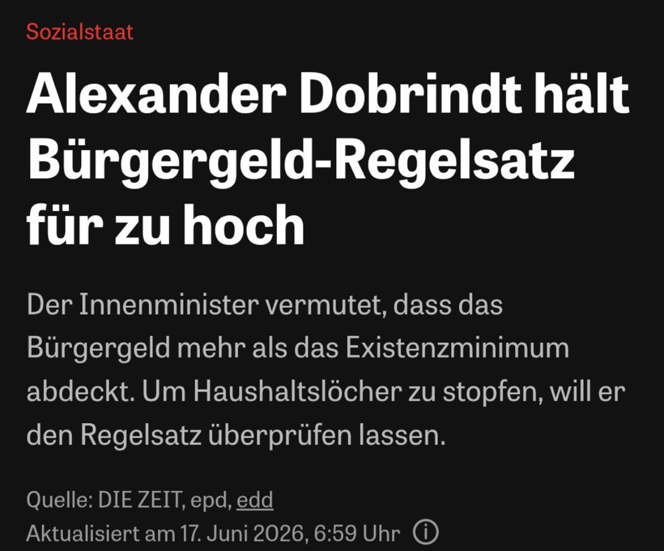NicoleGohlke's tweet photo. Dobrindt sagt heute, 563€ Bürgergeld seien zu hoch.
Es ist das Existenzminimum!
Gleichzeitig fordert der Wirtschaftsrat der CDU, Grundrente, Mütterrente und die Rente mit 63 abzuschaffen.
Das Muster ist immer dasselbe: gekürzt wird bei den Ärmsten: Erwerbslosen, Kindern und Rentner:innen.
An die großen Vermögen geht die Union nicht ran.
Es ist ein Schonprogramm für die Überreichen auf Kosten der Ärmsten.