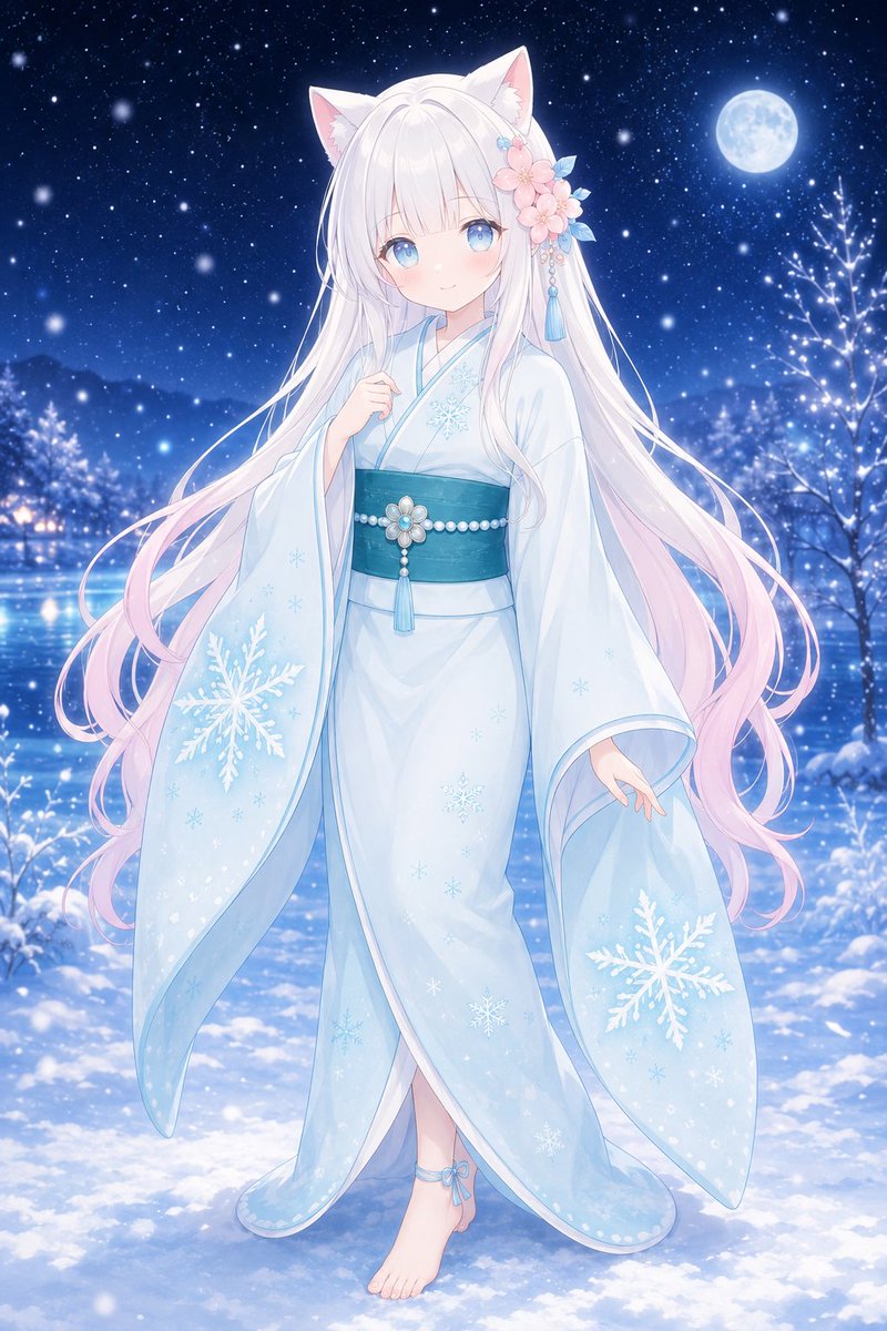 nenekocatnyan's tweet photo. 立ち絵はこんな感じ？❄️🐱✨

#雪猫ちゃん

#フリーアイコン
#AIart https://t.co/nJ2KDa1Zae