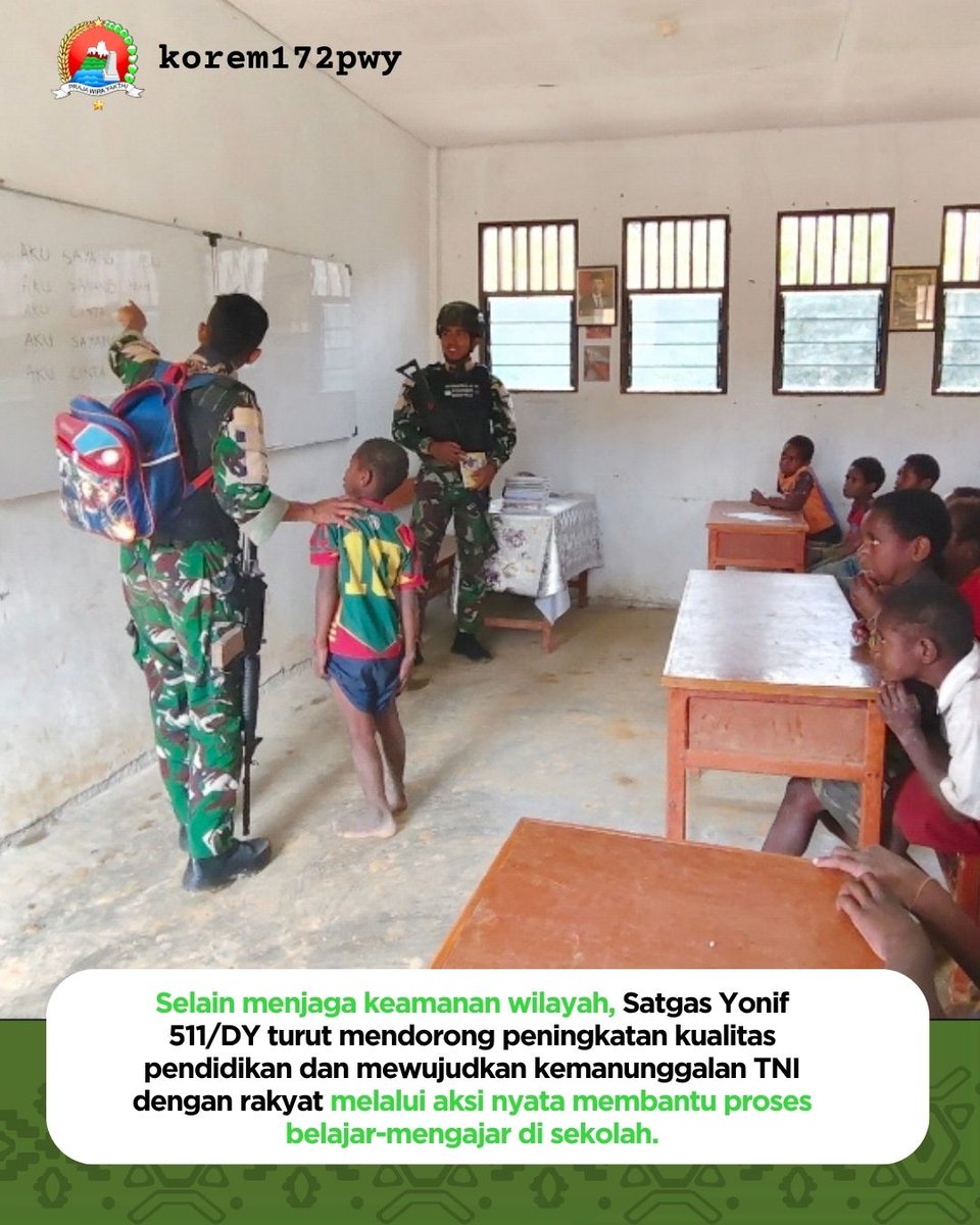 korem172pwy's tweet photo. Peduli Terhadap Pendidikan di Wilayah Penugasan, Satgas Pamtas RI-PNG Kewilayahan Yonif 511/DY Bantu Mengajar di Sekolah 

https://t.co/9JTeWbOrfb

https://t.co/qqBIt7PXmp

https://t.co/LrIJn1vrLi https://t.co/il0cBRwsC6