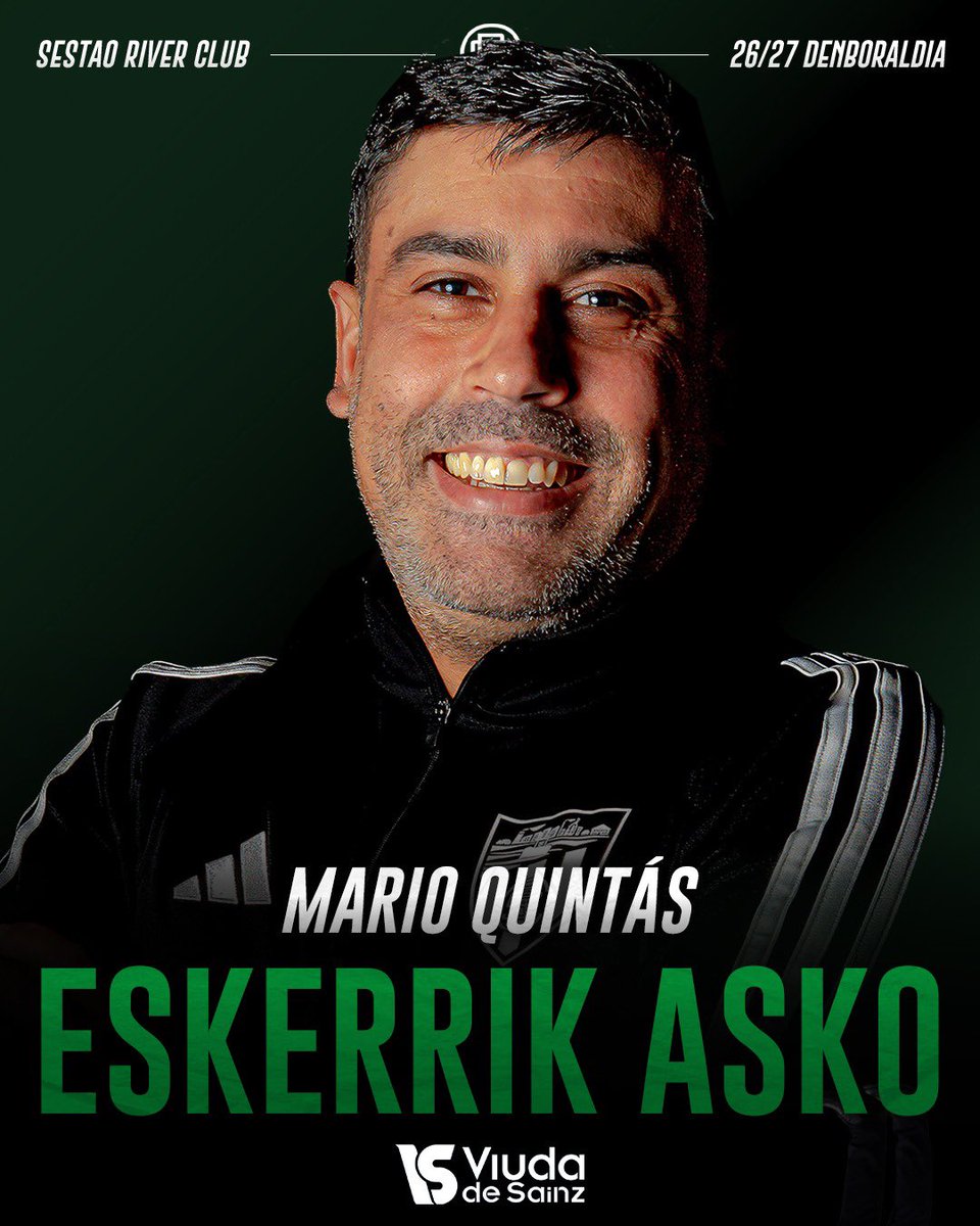 SestaoRCNeskak's tweet photo. 𝗖𝗢𝗠𝗨𝗡𝗜𝗖𝗔𝗗𝗢 𝗢𝗙𝗜𝗖𝗜𝗔𝗟 | Mario Quintás

Mario Quintás no será el entrenador de Sestao River Neskak la próxima temporada.

Mario, te agradecemos el trabajo realizado todos estos años y te deseamos la mejor de las suertes en tus futuros proyectos.

#GoazenRiver https://t.co/iDey3o7Nx4