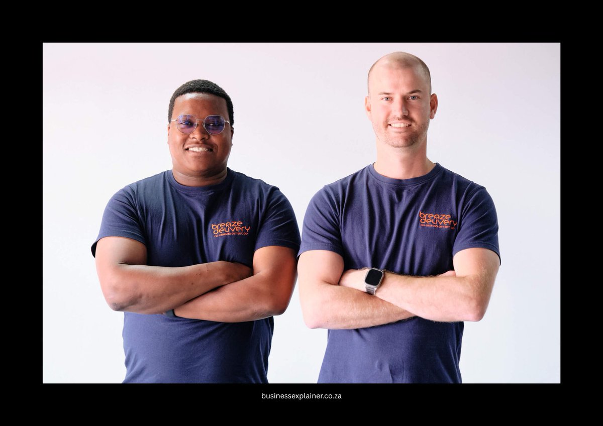 businessXplain's tweet photo. R20 MILLION BOOST FOR DELIVERY STARTUP 

Breaze Delivery has secured a R20-million investment from the Vumela Enterprise Development Fund, a partnership between FNB Business Banking and Edge Growth. 

The funding will help the company expand its technology platform, grow its driver network and extend its reach across South Africa. 

Founded in 2021, Breaze provides same-day and on-demand delivery services to SMEs using live tracking technology and a flexible driver network. 

Full story - https://t.co/P1tUTJnYKj 

Pictured - Breaze Delivery Founders, Avi Maja and Braden Snyman