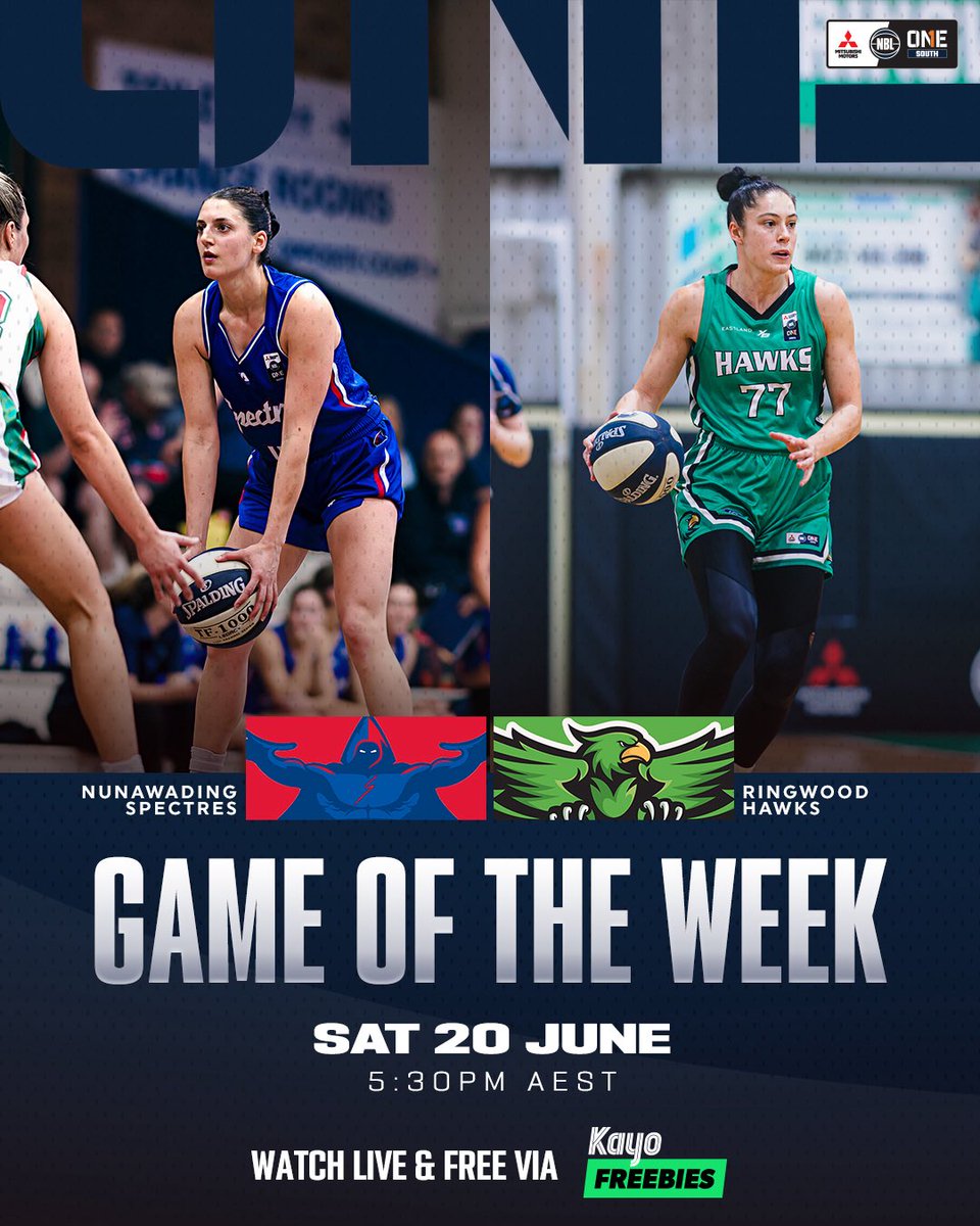NBL1's tweet photo. We’ve got a massive Game of the Week double header coming up in each of our five NBL1 conferences this weekend 🔥

Tune in LIVE &amp; FREE via Kayo Freebies 📺

(1/3) https://t.co/7cqfQXRofR