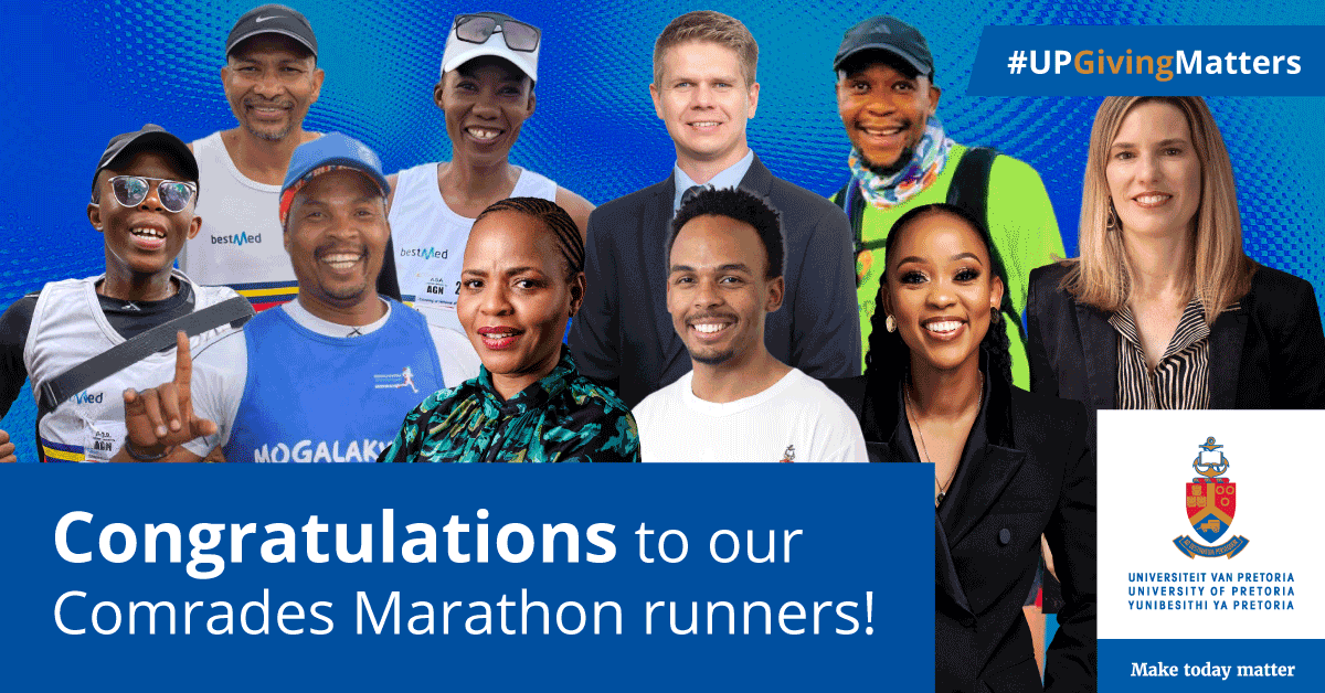 UPTuks's tweet photo. Congratulations to our 10 #DegreesDelivered fundraising champs on completing the #ComradesMarathon.

Together, we've raised  R87,240 so far to help graduates access the degree certificates they've earned.  You can donate until 30 June! https://t.co/85SckrR79O 

#UniversityOfPretoria