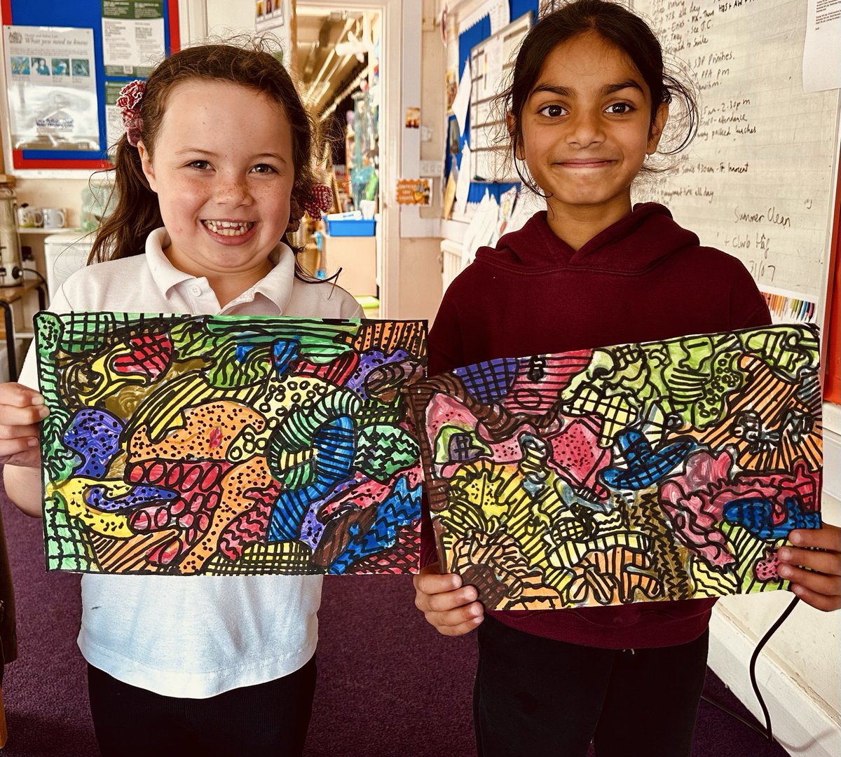 blessed_davies's tweet photo. Beautiful artwork being created this morning in Blwyddyn 1&amp;2 🧡 https://t.co/AFUtRd5va6