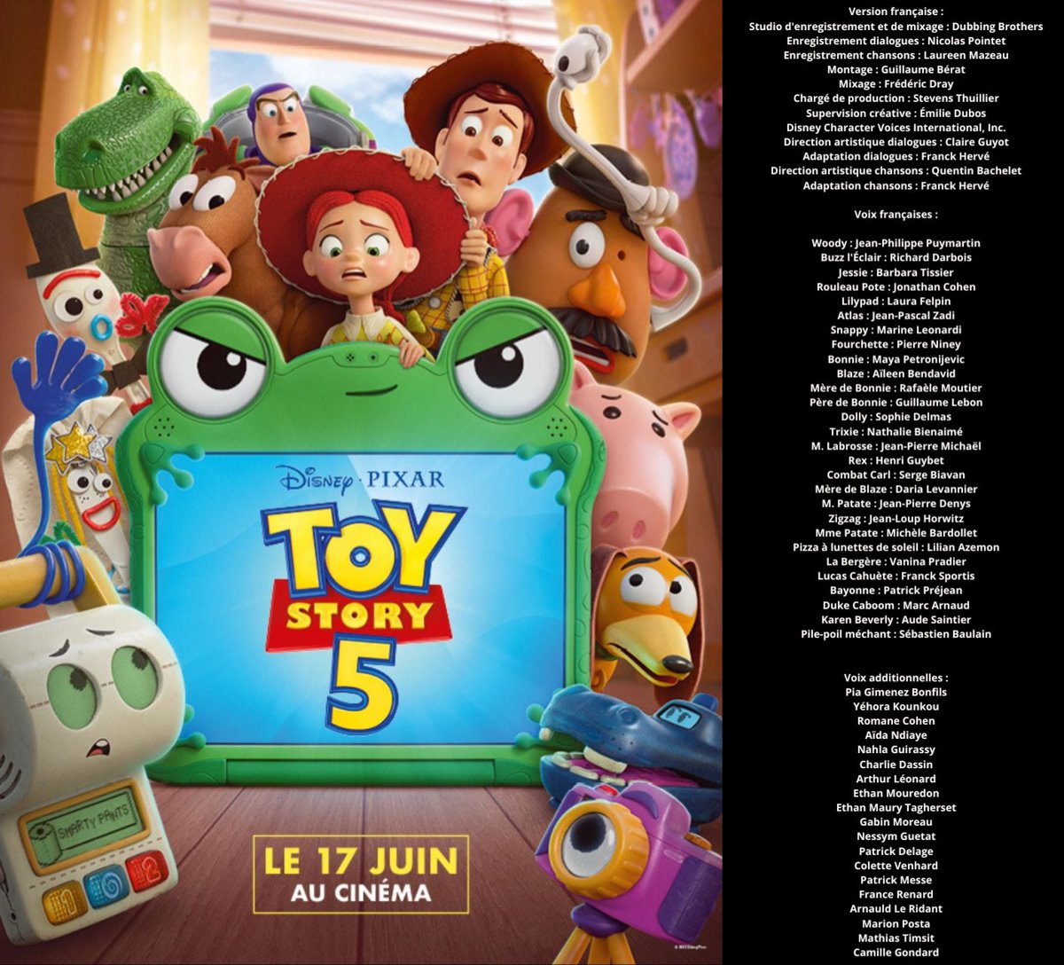 BastienDrucker's tweet photo. Carton de doublage du film "Toy Story 5" dirigé par Claire Guyot

Avec le retour de notre Richard Darbois sur Buzz, Jean-Philippe Puymartin sur Woody, @BarbaraTissier sur Jessie ! https://t.co/48ZUHwZ05U