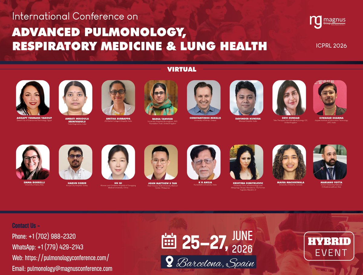 ICPRL2026's tweet photo. 🚨 7 DAYS TO GO!

Our confirmed in-person and virtual participants are ready for an exciting scientific exchange at @ICPRL2026  hosted by @magnus_group 

Have you secured your spot yet?
🔗 https://t.co/Sd79S1hJ5Q

#RespiratoryEvents #PulmonologyConferences #LungHealthSummit https://t.co/8BpKMFuBPV
