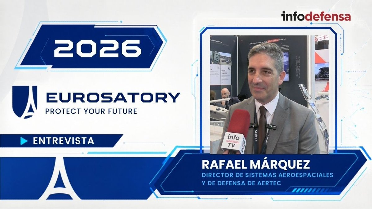 Infodefensa's tweet photo. 🔴#InfodefensaTV | 📹  Rafael Márquez, @AERTECsol_es: “La bomba BAT cubrirá necesidades nacionales de armamento inteligente” 👉🏼 ¡𝐃𝐚𝐥𝐞 𝐚𝐥 𝐩𝐥𝐚𝐲! ▶️ https://t.co/9WW93LGfiG 🛡️@cogeseurosatory https://t.co/NSLmAyJ23J