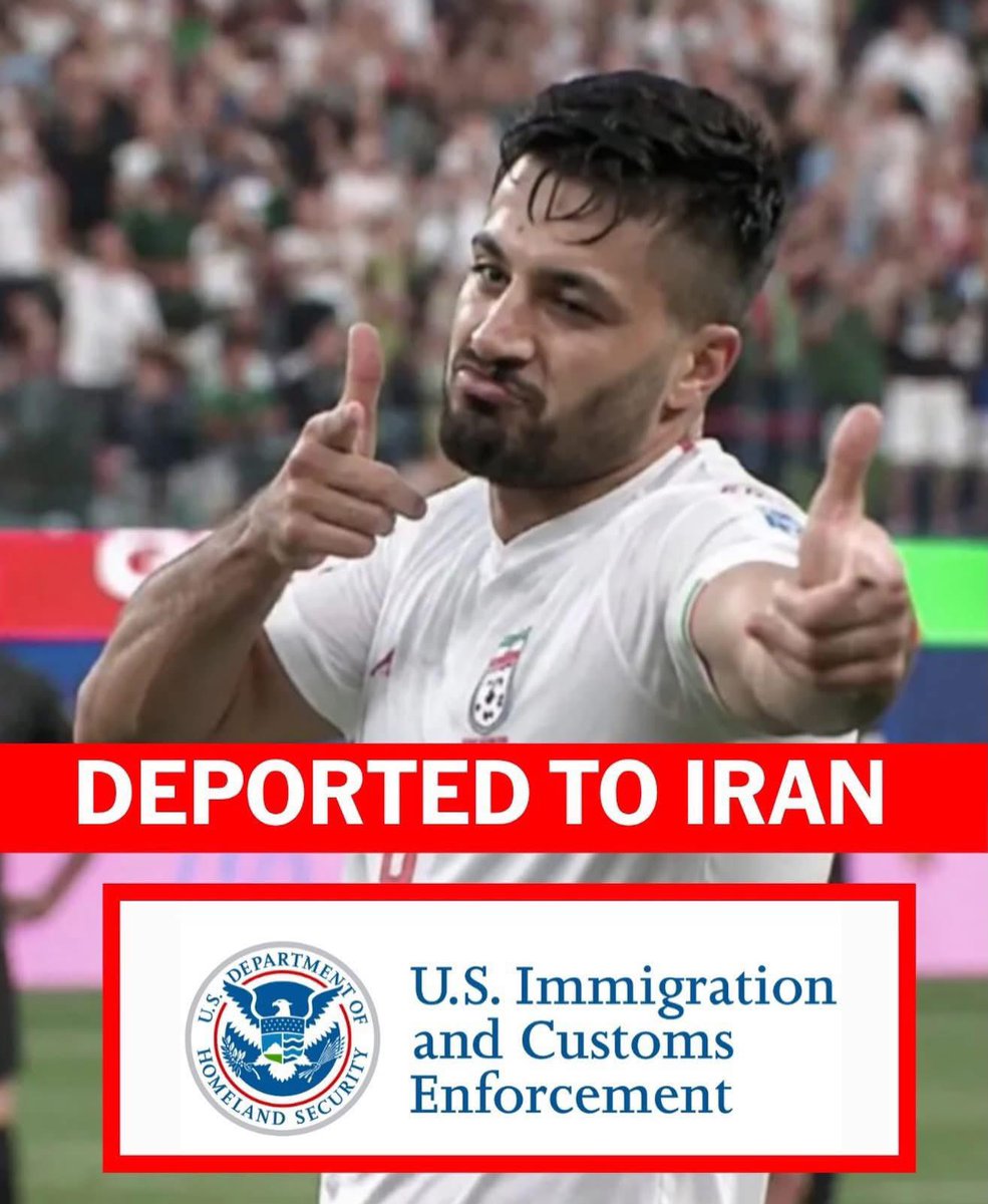 ChinasaNworu's tweet photo. This world no balance! 

Iran’s Mohammad Mohebi has been deported by DHS following his controversial gun gesture celebration after scoring in Iran’s 2-2 World Cup draw against New Zealand at SoFi Stadium in Los Angeles.  
Mohebi claimed it was simply a thank-you to fans. DHS had other plans. ⚽
🇺🇸

While we wait if France Player Bradley Barcola will be deported also because he celebrated in that manner also when  he scored a late goal for France against Senegal in the 2026 World Cup and as he frequently performs his signature shooting and "gun" celebrations after finding the back of the net.

This world no balance.
@FIFAcom 
@FIFAWorldCup 
@fifaworldcup_pt 
@CAF_Online 
@fifaworldcup_pt @Copa_Lal
