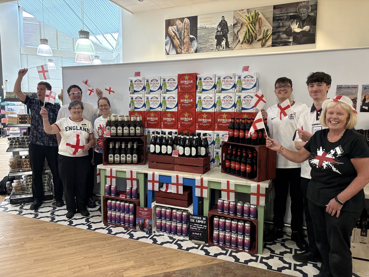 BoothsCountry's tweet photo. Our colleagues in store are super excited for the football!

📸 Archie at Penrith, Team Knutsford, Tracey &amp; Owen at Fulwood, Clare, Elaine and Heather at Kendal https://t.co/7XgMvJXwhS
