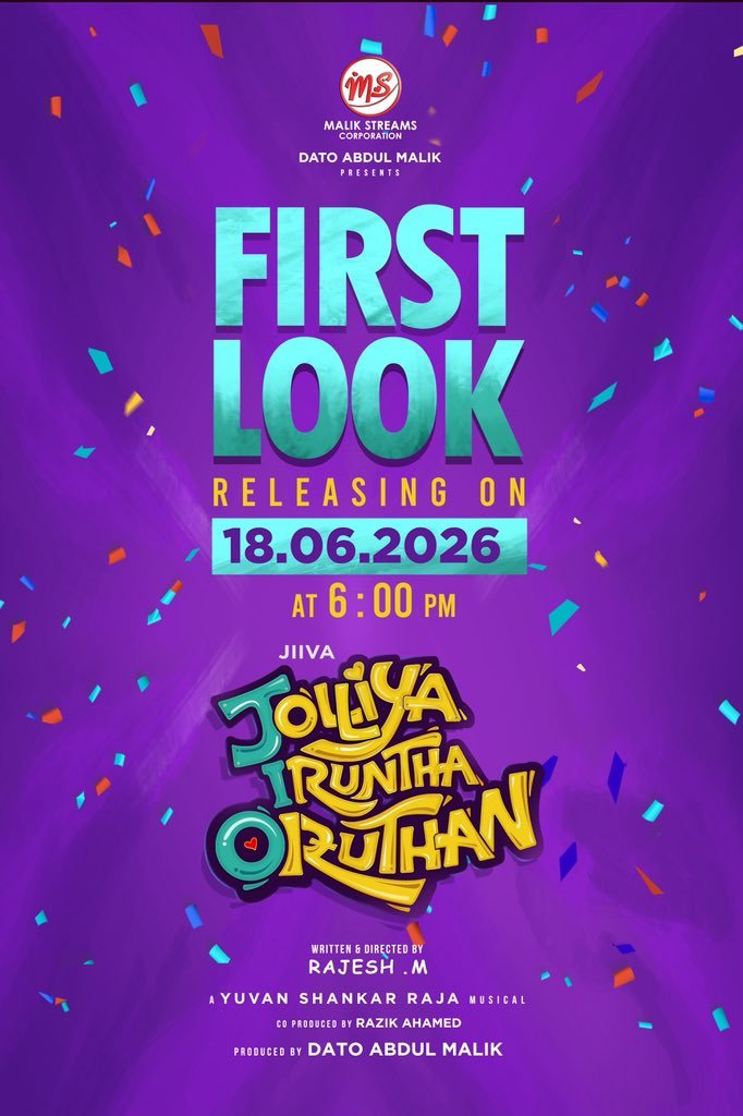 Cini_Expert's tweet photo. #Jiiva's #Jolliyairundhaoruthan first look from 18th June 6pm. https://t.co/05JwkJdk6Z