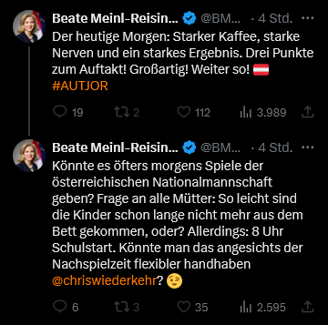 Politprimat's tweet photo. Die Sorgen einer Außenministerin!
Fussballschauen statt Schule!
#DAMaZ #MeinlReisinger #NEOS https://t.co/Y0k7my4jNm