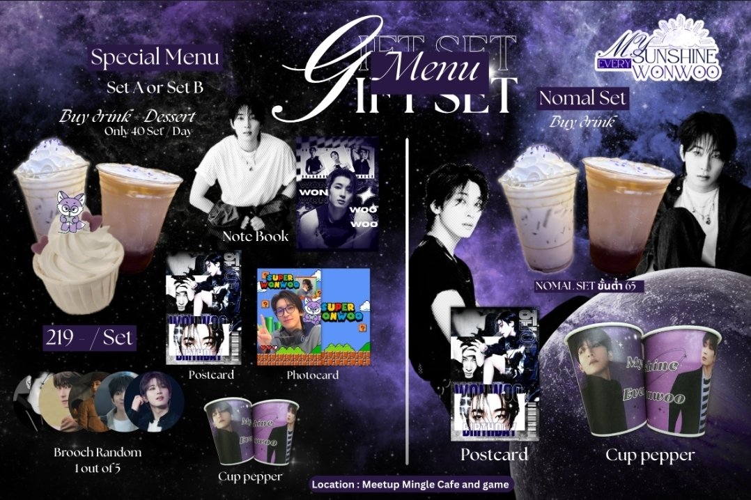every_wonwooBD's tweet photo. 𝐏𝐫𝐞𝐯𝐢𝐞𝐰 𝐌𝐞𝐧𝐮 𝐆𝐢𝐯𝐞 𝐒𝐞𝐭 🐈‍⬛🥀

🗓️ 𝟏𝟏-𝟏𝟐 𝐉𝐮𝐥𝐲 𝟐𝟎𝟐𝟔 

📍𝐌𝐞𝐞𝐭𝐮𝐩 𝐌𝐢𝐧𝐠𝐥𝐞 
📎 𝐁𝐭𝐬 กรมทหารราบที่ 𝟏𝟏 𝐄𝐱𝐢𝐭 𝟑-𝟒

⏰ : 𝟏𝟏 𝖆𝖒. - 𝟓 𝖕𝖒.

#Mysunshine_Everywonwoo 
#กะรัตพระเวสสันดร 
#WONWOO #원우 https://t.co/Z8RbK7nElx