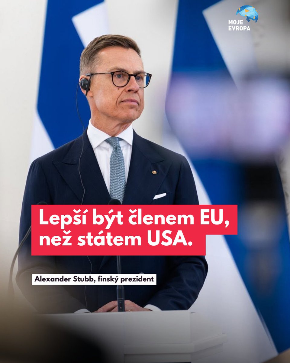 Moje_Evropa's tweet photo. „Nebylo by skvělé, kdyby Kanada byla 28. členským státem Evropské unie místo 51. státem Spojených států?“, ptá se finský prezident. Podle nás rozhodně ano, čím větší EU, tím větší vliv 🙂 https://t.co/FjjTgSQ6az