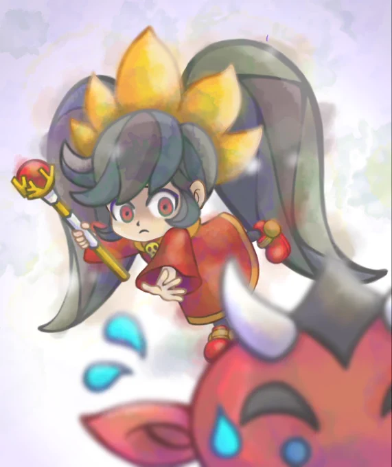 不定期投稿の好きなゲームの好きなキャラを描いてみたシリーズです。今回は『メイドインワリオ』のアシュリーのファンアートを描いてみました #メイドインワリオ  #イラスト #見つけてくれてありがとう祭開幕