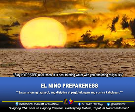 Ldnpmfc2ndfc's tweet photo. Campaign on El Niño 
#BagongPNPparasaBagongPilipinasSerbisyongMabilisTapatatNararamdaman
#ToServeandProtect https://t.co/ceYg5qBHUa