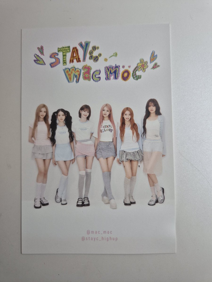 GOINGtayc's tweet photo. MACMOC X STAYC

[STAYC] 스테이씨 Court 코트 반팔 링거 티셔츠_White

친필 싸인 엽서 당첨🥹👏
짱재이 고마워요🫶🫶

#STAYC #스테이씨 #2LOVE #2L0VE
#MACMOC https://t.co/JgWqzd9Vyd