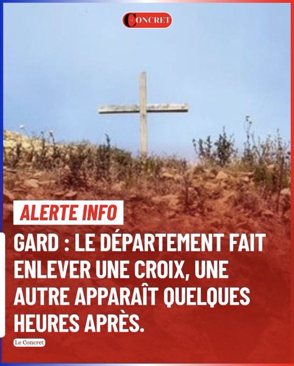 JefHugo99582's tweet photo. PARTOUT EN FRANCE ET EN CORSE, LES POLITICARDS DE GAUCHE FONT CONSTRUIRE DES MOSQUÉES ET FONT DÉMONTER DES CROIX, MAIS HEUREUSEMENT DES JEUNES PATRIOTES COURAGEUX RÉINSTALLENT SANS ARRÊT DE NOUVELLES CROIX .. https://t.co/oau1AqROKC